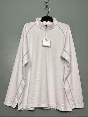 Tri-Mountain Performance Reflex Jaquard Jacket 1/4 Zip White Mens Size XL NWT